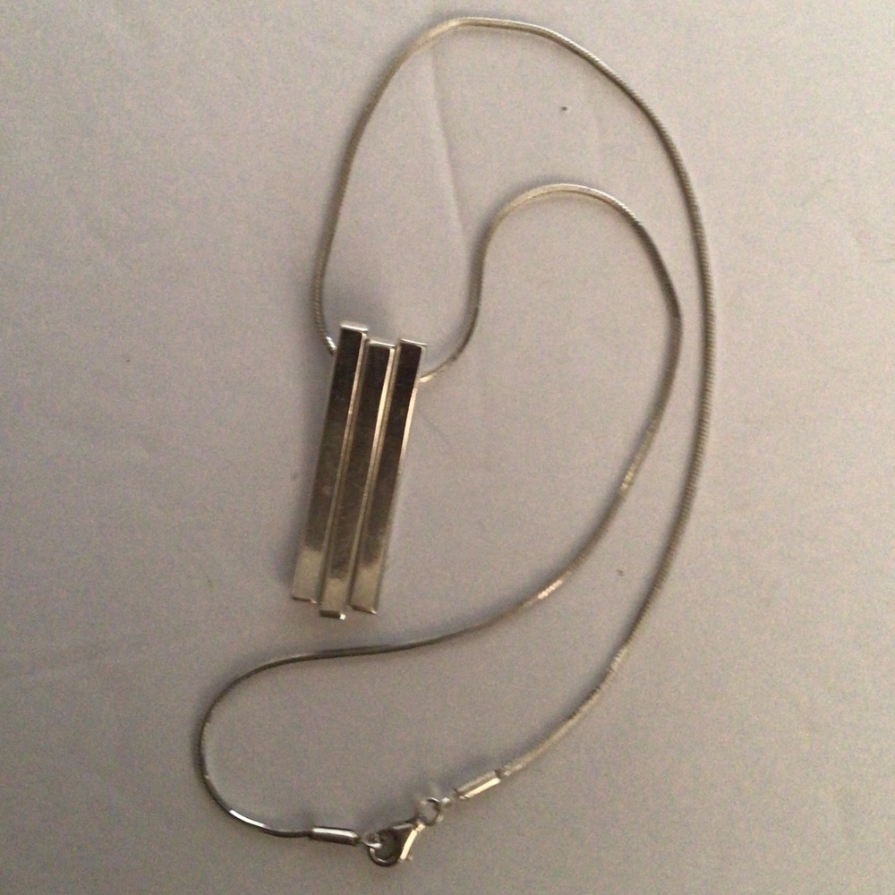 Sterling Three-Bar Dangling Pendant Necklace